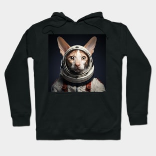 Astronaut Cat in Space - Cornish Rex Hoodie